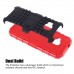 HTC One M9 - Silicone Hybrid Dual Layer Armor Defender Phone Protective Kickstand Cover Case - Red